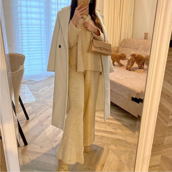 Zara Cream Knit Cardigan and pant set - Picture 2 of 4
